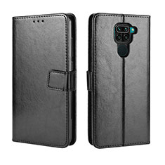 Funda de Cuero Cartera con Soporte Carcasa BY5 para Xiaomi Redmi Note 9 Negro