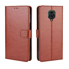 Funda de Cuero Cartera con Soporte Carcasa BY5 para Xiaomi Redmi Note 9 Pro Max Marron