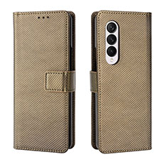 Funda de Cuero Cartera con Soporte Carcasa BY6 para Samsung Galaxy Z Fold3 5G Marron