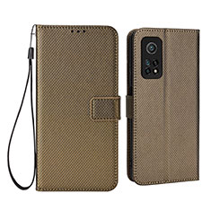 Funda de Cuero Cartera con Soporte Carcasa BY6 para Xiaomi Mi 10T Pro 5G Marron