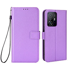 Funda de Cuero Cartera con Soporte Carcasa BY6 para Xiaomi Mi 11T 5G Morado