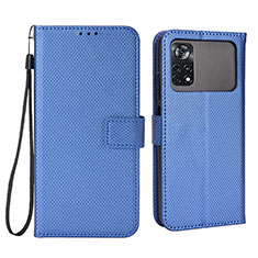 Funda de Cuero Cartera con Soporte Carcasa BY6 para Xiaomi Poco M4 Pro 4G Azul