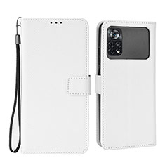 Funda de Cuero Cartera con Soporte Carcasa BY6 para Xiaomi Poco M4 Pro 4G Blanco