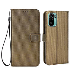 Funda de Cuero Cartera con Soporte Carcasa BY6 para Xiaomi Poco M5S Marron