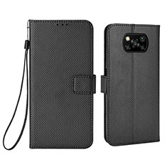 Funda de Cuero Cartera con Soporte Carcasa BY6 para Xiaomi Poco X3 Negro