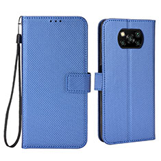 Funda de Cuero Cartera con Soporte Carcasa BY6 para Xiaomi Poco X3 NFC Azul