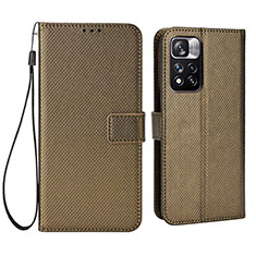 Funda de Cuero Cartera con Soporte Carcasa BY6 para Xiaomi Poco X4 NFC Marron