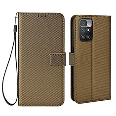 Funda de Cuero Cartera con Soporte Carcasa BY6 para Xiaomi Redmi Note 11 4G (2021) Marron