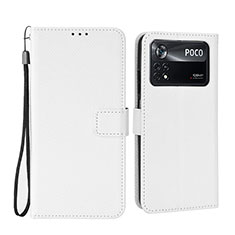 Funda de Cuero Cartera con Soporte Carcasa BY6 para Xiaomi Redmi Note 11E Pro 5G Blanco