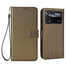 Funda de Cuero Cartera con Soporte Carcasa BY6 para Xiaomi Redmi Note 11E Pro 5G Marron