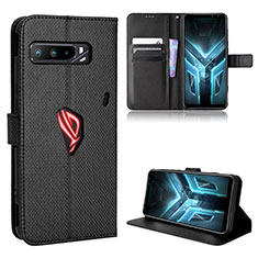 Funda de Cuero Cartera con Soporte Carcasa BY7 para Asus ROG Phone 3 Strix ZS661KS Negro