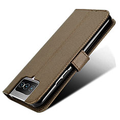 Funda de Cuero Cartera con Soporte Carcasa BY7 para Asus Zenfone 7 ZS670KS Marron