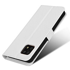 Funda de Cuero Cartera con Soporte Carcasa BY7 para Sharp Aquos Sense6s Blanco