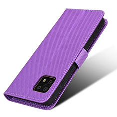 Funda de Cuero Cartera con Soporte Carcasa BY7 para Sharp Aquos Sense6s Morado