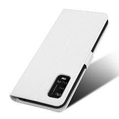 Funda de Cuero Cartera con Soporte Carcasa BY7 para Wiko Power U20 Blanco