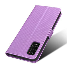 Funda de Cuero Cartera con Soporte Carcasa BY7 para Wiko Power U20 Morado