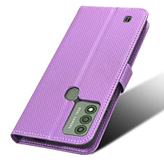 Funda de Cuero Cartera con Soporte Carcasa BY7 para Wiko Voix Morado