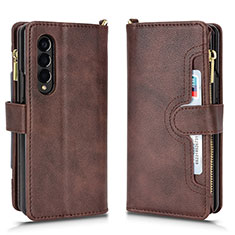 Funda de Cuero Cartera con Soporte Carcasa BY8 para Samsung Galaxy Z Fold4 5G Marron