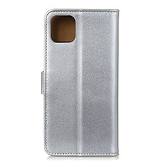 Funda de Cuero Cartera con Soporte Carcasa C01 para Xiaomi Mi 11 Lite 4G Plata