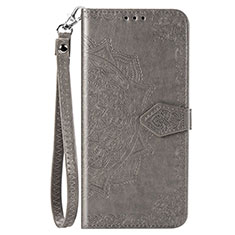 Funda de Cuero Cartera con Soporte Carcasa C01 para Xiaomi Redmi Note 9 Gris