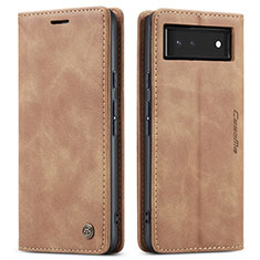 Funda de Cuero Cartera con Soporte Carcasa C01S para Google Pixel 6 5G Marron Claro