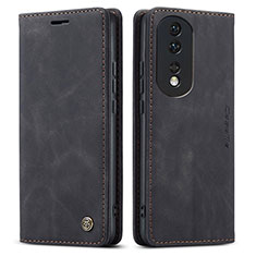 Funda de Cuero Cartera con Soporte Carcasa C01S para Huawei Honor 80 5G Negro