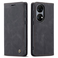 Funda de Cuero Cartera con Soporte Carcasa C01S para Huawei P50 Negro