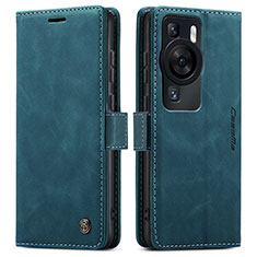 Funda de Cuero Cartera con Soporte Carcasa C01S para Huawei P60 Pro Azul