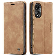 Funda de Cuero Cartera con Soporte Carcasa C01S para Oppo A78 4G Marron Claro