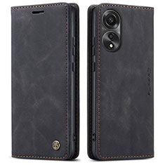 Funda de Cuero Cartera con Soporte Carcasa C01S para Oppo A78 4G Negro