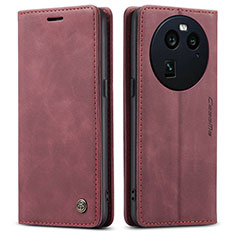 Funda de Cuero Cartera con Soporte Carcasa C01S para Oppo Find X6 5G Rojo Rosa