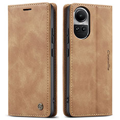 Funda de Cuero Cartera con Soporte Carcasa C01S para Oppo Reno10 5G Marron Claro