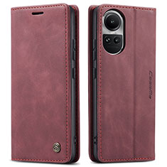 Funda de Cuero Cartera con Soporte Carcasa C01S para Oppo Reno10 5G Rojo Rosa