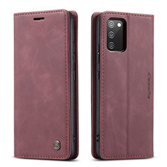 Funda de Cuero Cartera con Soporte Carcasa C01S para Samsung Galaxy A02s Rojo Rosa