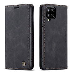 Funda de Cuero Cartera con Soporte Carcasa C01S para Samsung Galaxy A12 Nacho Negro