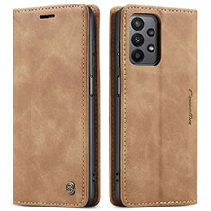 Funda de Cuero Cartera con Soporte Carcasa C01S para Samsung Galaxy A23 4G Marron Claro