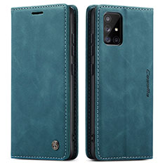 Funda de Cuero Cartera con Soporte Carcasa C01S para Samsung Galaxy A51 4G Azul