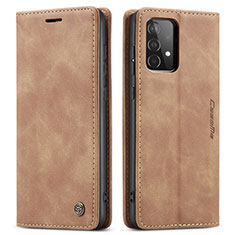 Funda de Cuero Cartera con Soporte Carcasa C01S para Samsung Galaxy A52 4G Marron Claro