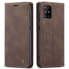 Funda de Cuero Cartera con Soporte Carcasa C01S para Samsung Galaxy A71 5G Marron