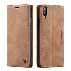 Funda de Cuero Cartera con Soporte Carcasa C01S para Samsung Galaxy M10 Marron Claro