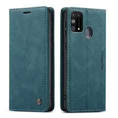 Funda de Cuero Cartera con Soporte Carcasa C01S para Samsung Galaxy M21s Azul