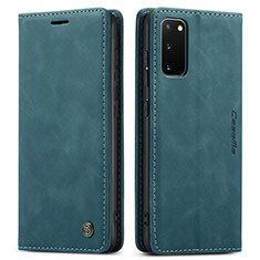 Funda de Cuero Cartera con Soporte Carcasa C01S para Samsung Galaxy S20 5G Azul