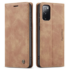 Funda de Cuero Cartera con Soporte Carcasa C01S para Samsung Galaxy S20 FE 4G Marron Claro