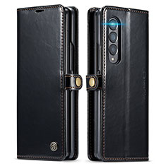 Funda de Cuero Cartera con Soporte Carcasa C01S para Samsung Galaxy Z Fold3 5G Negro