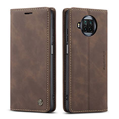 Funda de Cuero Cartera con Soporte Carcasa C01S para Xiaomi Mi 10i 5G Marron