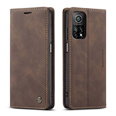 Funda de Cuero Cartera con Soporte Carcasa C01S para Xiaomi Mi 10T 5G Marron