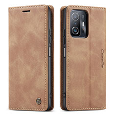 Funda de Cuero Cartera con Soporte Carcasa C01S para Xiaomi Mi 11T Pro 5G Marron Claro