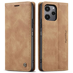 Funda de Cuero Cartera con Soporte Carcasa C01S para Xiaomi Poco M6 Pro 5G Marron Claro