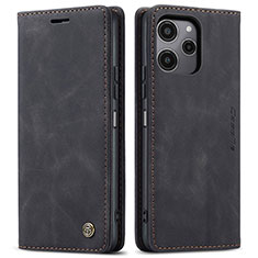 Funda de Cuero Cartera con Soporte Carcasa C01S para Xiaomi Poco M6 Pro 5G Negro