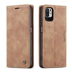 Funda de Cuero Cartera con Soporte Carcasa C01S para Xiaomi Redmi Note 10 5G Marron Claro